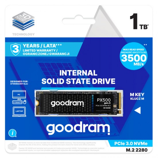 GOODRAM PX500 G.3 1TB NVME PCIe 3x4 M.2 2280 GOODRAM PX500 G.3 1TB NVME PCIe 3x4 M.2 2280