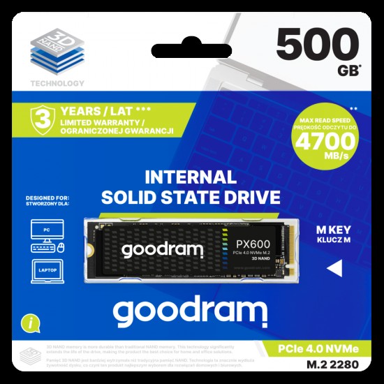 GOODRAM PX600 G.4 500GB NVME PCIe 4x4 M.2 2280