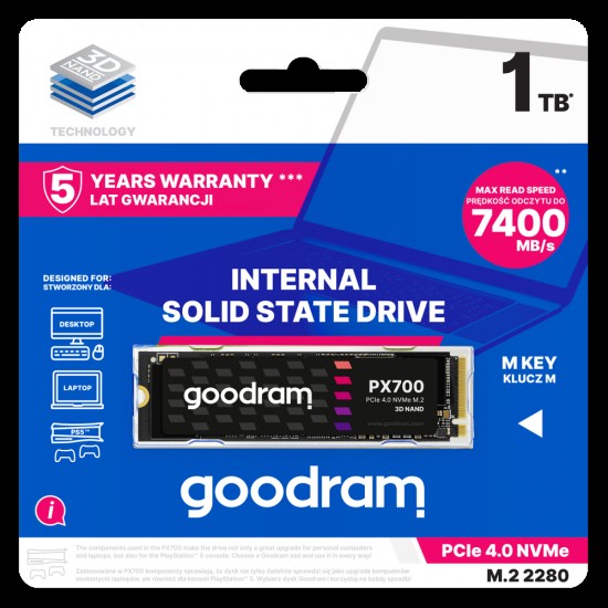 GOODRAM PX700 G.2 1TB NVME PCIe 4x4 M.2 2280