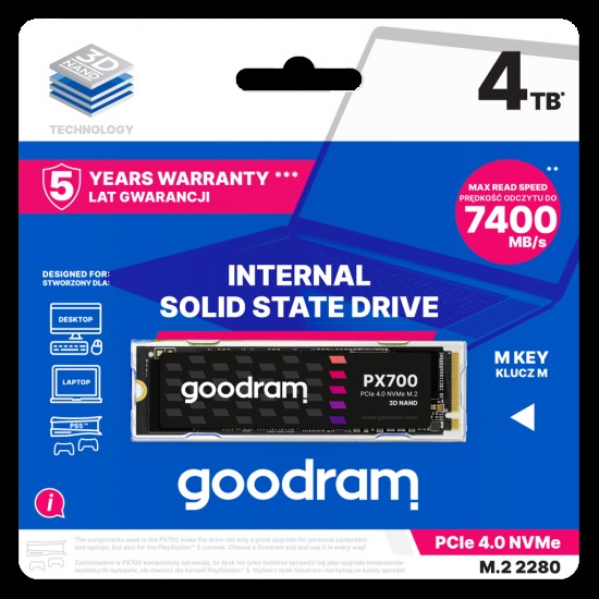 GOODRAM PX700 G.2 4TB NVME PCIe 4x4 M.2 2280