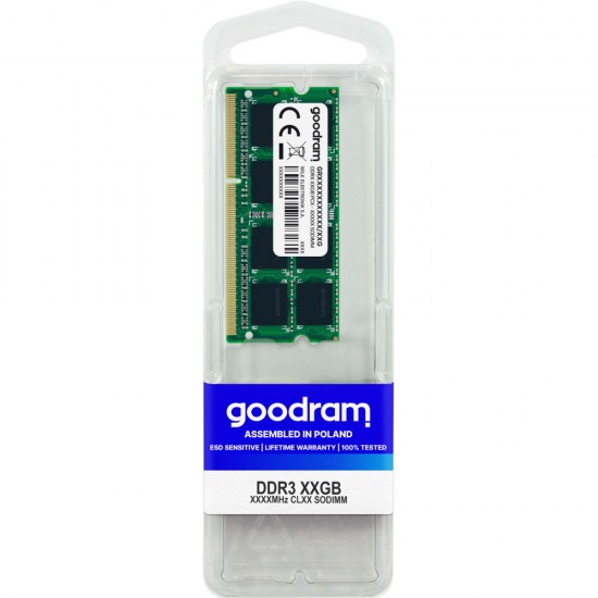 GOODRAM RAM DDR3 SODIMM 1600MHz CL11 1,35V 8GB GOODRAM RAM DDR3 SODIMM 1600MHz CL11 1,35V 8GB