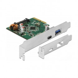 USB PCIe Express x4 Karte > 1x USB-C3.1 Gen2 + 1x USB3.1 Gen2 DeLock USB PCIe Express x4 Karte > 1x USB-C3.1 Gen2 + 1x USB3.1 Gen2 DeLock