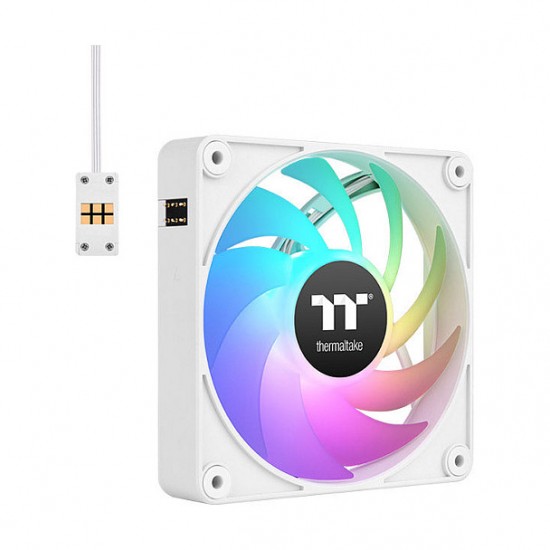 120mm Thermaltake CT120 EX ARGB Sync PC Cooling Fan White 3 Fan Pack