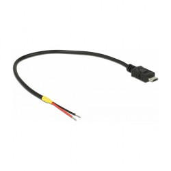Delock Kabel USB 2.0 Micro-B Stecker > 2 x offene Kabelenden Strom 20 cm Raspberry Pi Delock Kabel USB 2.0 Micro-B Stecker > 2 x offene Kabelenden Strom 20 cm Raspberry Pi