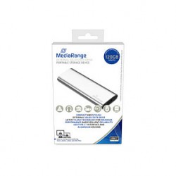 120GB MediaRange, Externe SSD (silber, USB-C 3.2 Gen 2 (10 Gbit/s))