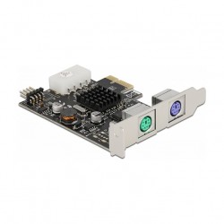 PCI Express x1 Karte zu 2 x PS/2 und USB Pfostenstecker - Low Profile Formfaktor