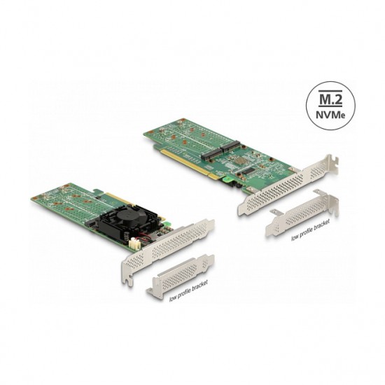 PCI Express x16 Karte zu 4 x intern NVMe M.2 Key M - Low Profile Formfaktor