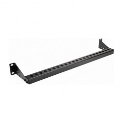 VALUE 19" Rack montierbare Kabelfhrungsschiene (horizontal), einstellbare Tiefe, 1HE, schwarz