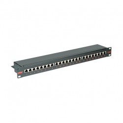 ROLINE Cat.6/Class E 19" Patch Panel, 24 Ports, STP black