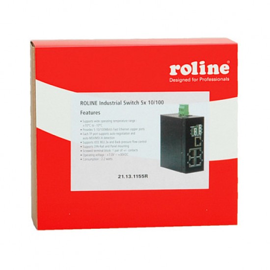 ROLINE Industrial Switch, 5x RJ-45, unmanaged