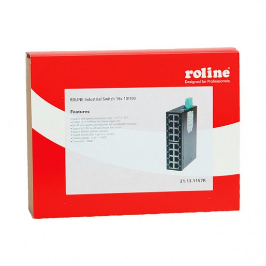 ROLINE Industrial Switch, 16x RJ-45, unmanaged ROLINE Industrial Switch, 16x RJ-45, unmanaged