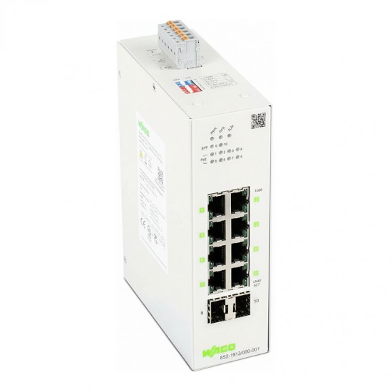 WAGO 852-1813/000-001 Lean-Managed-Switch 8 Port 1000Base-T 2-Slot 1000Base-SX/L