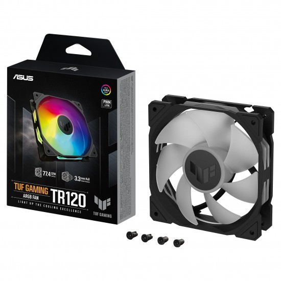 120mm ASUS TUF GAMING TR120 ARGB Gehäuselüfter schwarz, 120 mm, PWM