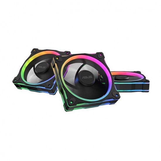 120mm ASUS PRIME MR120 ARGB Reverse Triple Pack Gehäuselüfter schwarz, 120 mm, PWM