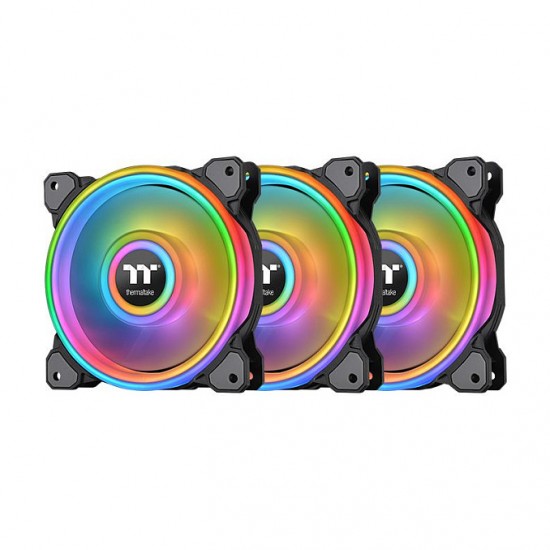 120mm Thermaltake Riing Quad 12 RGB Radiator Fan TT Premium Edition Black 3 Pack