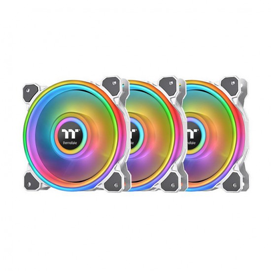 120mm Thermaltake Riing Quad 12 RGB Radiator Fan TT Premium Edition 3 Pack White