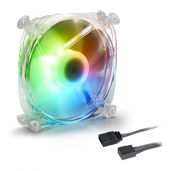 120mm Sharkoon SHARK Disc PWM RGB Fan (transparent, 120 mm)