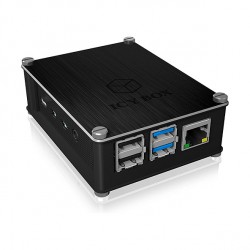 ICY BOX Gehäuse für Raspberry Pi(R) 4, Aluminium Cover und Seitengitter
