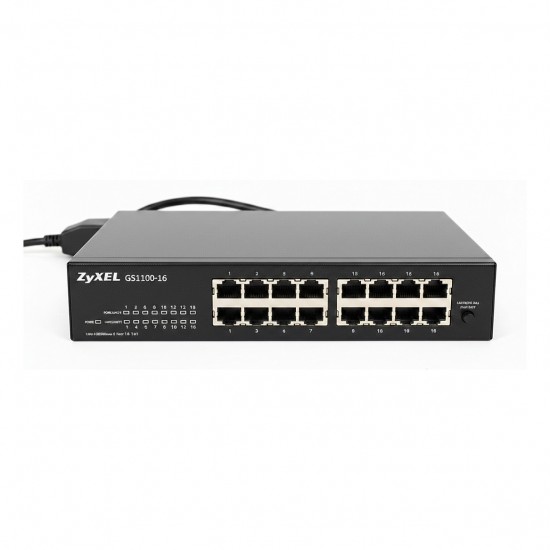 ZyXEL GS1100-16S 16-Port Gigabit Unman. Switch m. DIP Selektor ZyXEL GS1100-16S 16-Port Gigabit Unman. Switch m. DIP Selektor