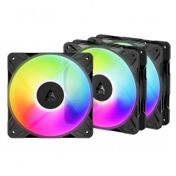 120mm ARCTIC Gehäuselüfter P12 Pro Reverse A-RGB PWM 3er-Pack schwarz 4-pin