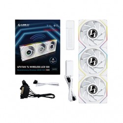 120mm Lian Li UNI FAN TL120 LCD Reverse Blade Wireless White 3-Pack 120mm Lian Li UNI FAN TL120 LCD Reverse Blade Wireless White 3-Pack