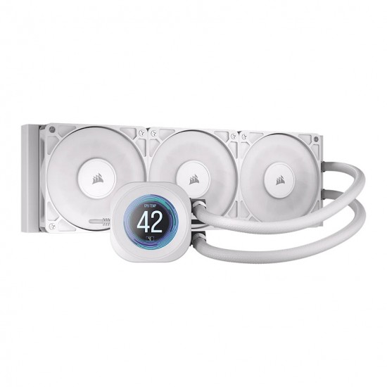 K Corsair Nautilus 360 LCD Liquid CPU Cooler White
