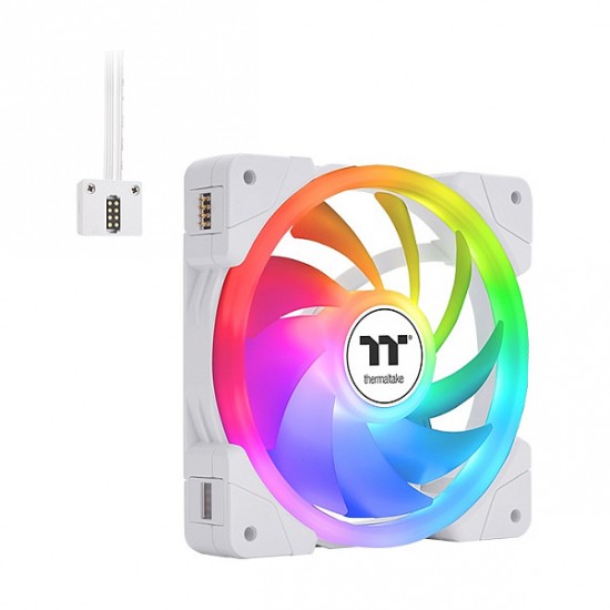 120mm Thermaltake SWAFAN EX12 ARGB PC Cooling Fan White TT Premium Edition 3 Fan Pack