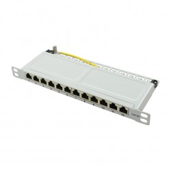 Patchpannel 10" 12 Port Cat6A STP grey 0.5 HE LogiLink