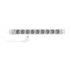 9er Steckdosenleiste 19" PDU LogiLink Hellgrau