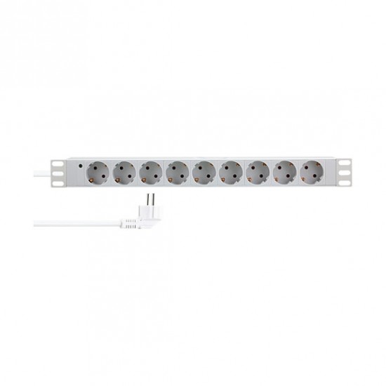 9er Steckdosenleiste 19" PDU LogiLink Hellgrau