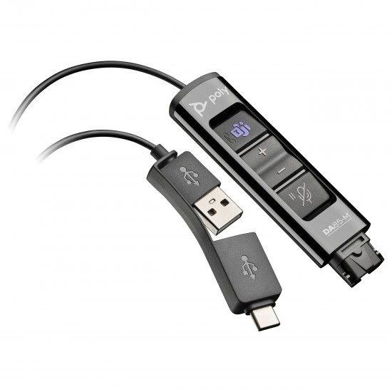 HP Poly DA85-M USB to QD Black Adapter TAA