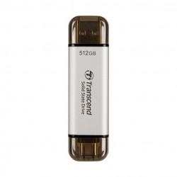TRANSCEND ESD310S 512GB External SSD USB 10Gbps Type C/A Silver