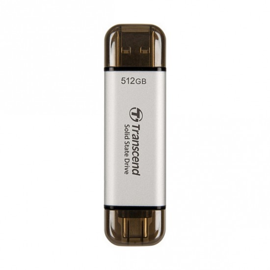 TRANSCEND ESD310S 512GB External SSD USB 10Gbps Type C/A Silver