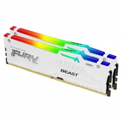 KINGSTON 32GB 6000MT/s DDR5 CL36 DIMM Kit of 2 FURY Beast White RGB EXPO