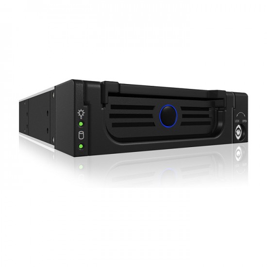 Wechselrahmen, 1xSATA/SAS 3,5" zu 1xSATA Host in 5,25" Einbauschacht, Hot Swap, Alu/Plastik, Blue eye ICY BOX Wechselrahmen, 1xSATA/SAS 3,5" zu 1xSATA Host in 5,25" Einbauschacht, Hot Swap, Alu/Plastik, Blue eye ICY BOX