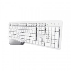 TRUST WIRELESS SILENT KEYBOARD &amp; MOUSE ODY II UK WHITE 25469