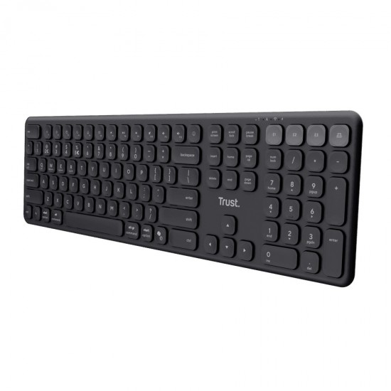 TRUST MULTIDEVICE WIRELESS &amp; BLUETOOTH KEYBOARD WITH SLIM KEYS US BLACK 25511